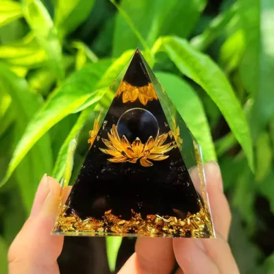 Pyramid Crystal Resin Glue Drop Ornament Home Decoration Handmade