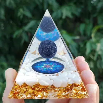 Pyramid Crystal Resin Glue Drop Ornament Home Decoration Handmade