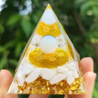Pyramid Crystal Resin Glue Drop Ornament Home Decoration Handmade