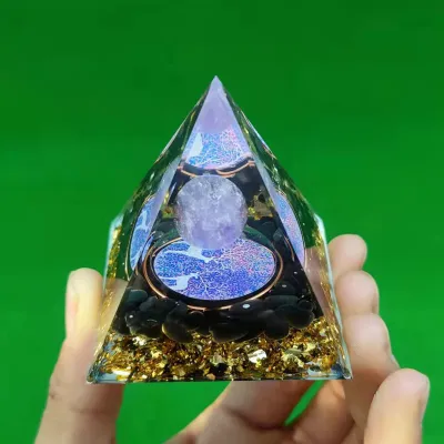 Pyramid Crystal Resin Glue Drop Ornament Home Decoration Handmade