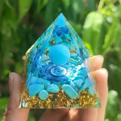 Pyramid Crystal Resin Glue Drop Ornament Home Decoration Handmade