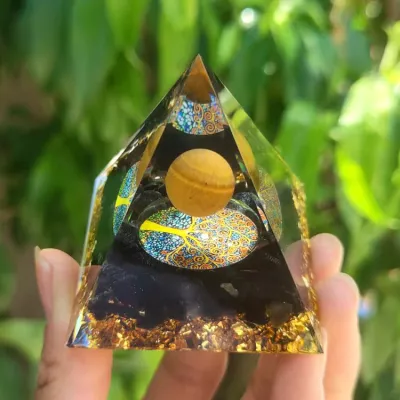 Pyramid Crystal Resin Glue Drop Ornament Home Decoration Handmade
