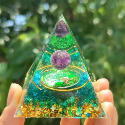 Pyramid Crystal Resin Glue Drop Ornament Home Decoration Handmade