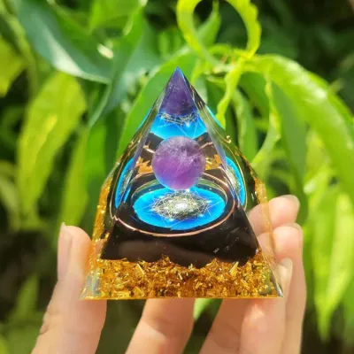 Pyramid Crystal Resin Glue Drop Ornament Home Decoration Handmade