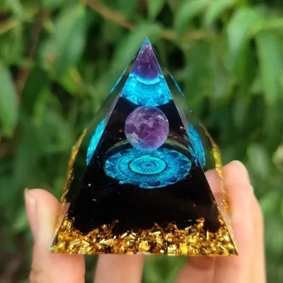 Pyramid Crystal Resin Glue Drop Ornament Home Decoration Handmade