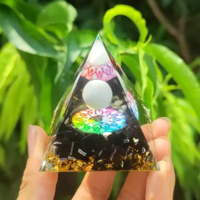 Pyramid Crystal Resin Glue Drop Ornament Home Decoration Handmade