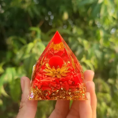 Pyramid Crystal Resin Glue Drop Ornament Home Decoration Handmade