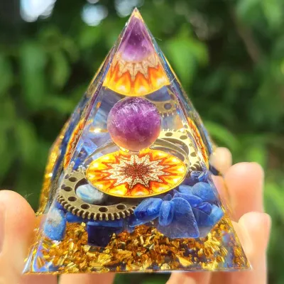 Pyramid Crystal Resin Glue Drop Ornament Home Decoration Handmade