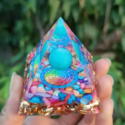 Pyramid Crystal Resin Glue Drop Ornament Home Decoration Handmade