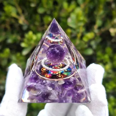 Pyramid Crystal Resin Glue Drop Ornament Home Decoration Handmade