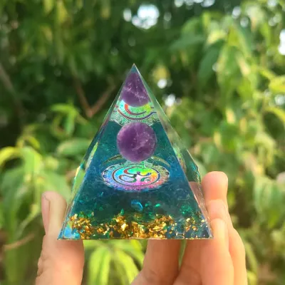 Pyramid Crystal Resin Glue Drop Ornament Home Decoration Handmade