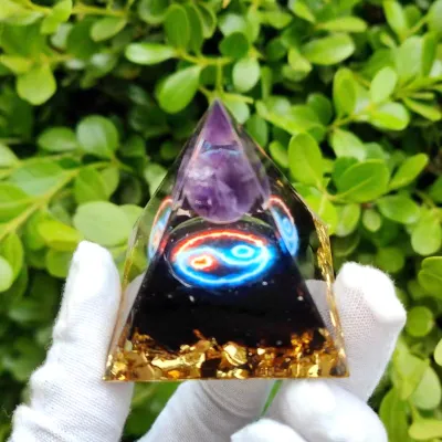 Pyramid Crystal Resin Glue Drop Ornament Home Decoration Handmade