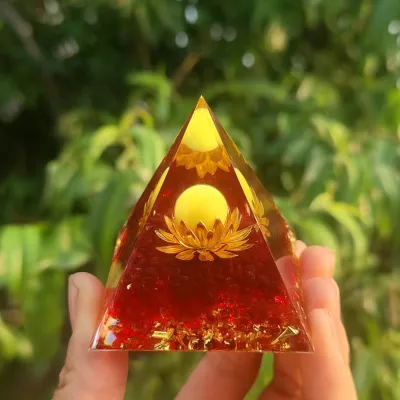 Pyramid Crystal Resin Glue Drop Ornament Home Decoration Handmade