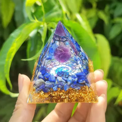 Pyramid Crystal Resin Glue Drop Ornament Home Decoration Handmade