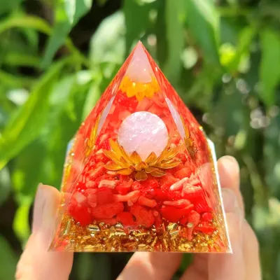 Pyramid Crystal Resin Glue Drop Ornament Home Decoration Handmade