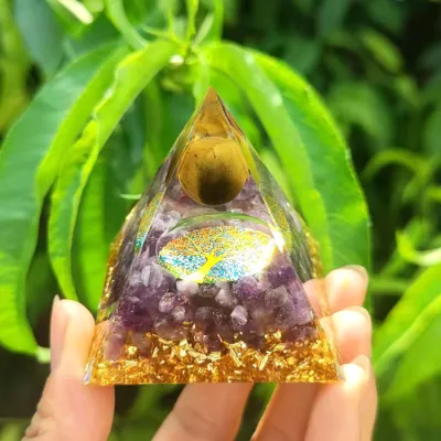 Pyramid Crystal Resin Glue Drop Ornament Home Decoration Handmade