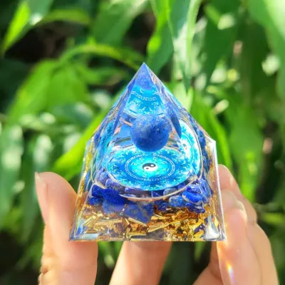 Pyramid Crystal Resin Glue Drop Ornament Home Decoration Handmade