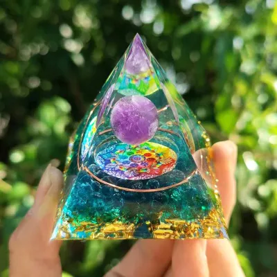 Pyramid Crystal Resin Glue Drop Ornament Home Decoration Handmade