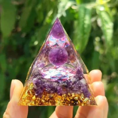 Pyramid Crystal Resin Glue Drop Ornament Home Decoration Handmade