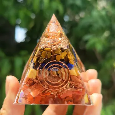 Pyramid Crystal Resin Glue Drop Ornament Home Decoration Handmade