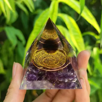 Pyramid Crystal Resin Glue Drop Ornament Home Decoration Handmade