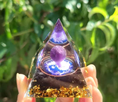 Pyramid Crystal Resin Glue Drop Ornament Home Decoration Handmade