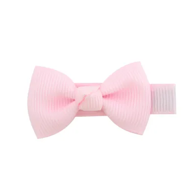 Kids Girls Sweet Candy Color Bow Duckbill Hairpin Cloth Accessories