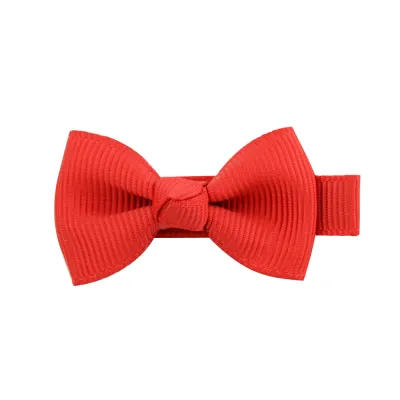 Kids Girls Sweet Candy Color Bow Duckbill Hairpin Cloth Accessories
