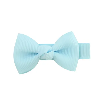 Kids Girls Sweet Candy Color Bow Duckbill Hairpin Cloth Accessories