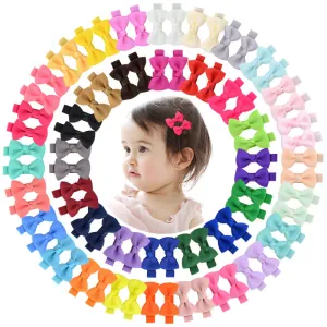 Kids Girls Sweet Candy Color Bow Duckbill Hairpin Cloth Accessories