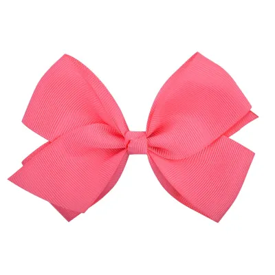 Kids Girls Sweet Candy Color Plaid Rib Bow Duckbill Hairpin Hair Accessories