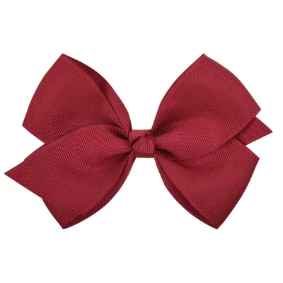 Kids Girls Sweet Candy Color Plaid Rib Bow Duckbill Hairpin Hair Accessories