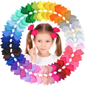 Kids Girls Sweet Candy Color Plaid Rib Bow Duckbill Hairpin Hair Accessories