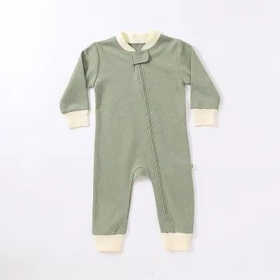 Kids Baby Unisex Autumn Winter Casual Cute Flower Lion Sun Pattern Cotton Long-Sleeved V Neck Jumpsuit