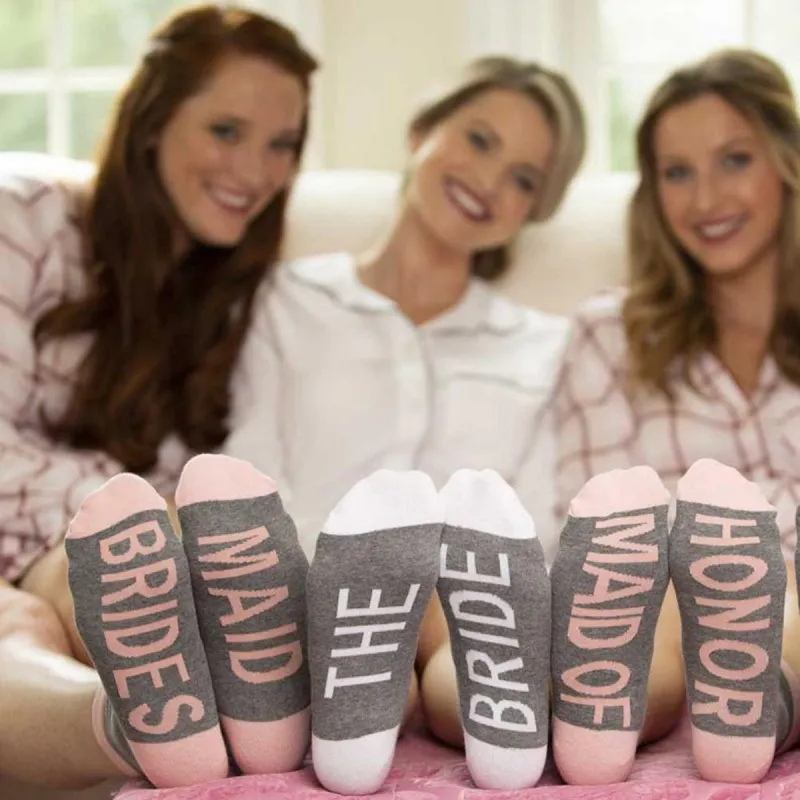 Fashion Letter Jacquard Wedding Party Cotton Knee High Socks