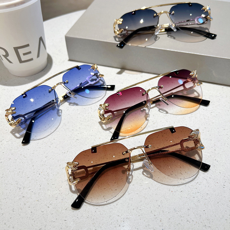 Frameless store aviator sunglasses