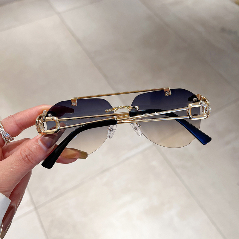 Wholesale Unisex Fashion Leopard Head Double Beam Oval Gold