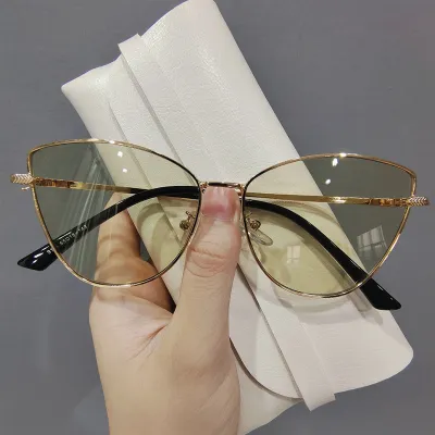 Women Fashion Cat Eye Metal Full Frame Sunglasses