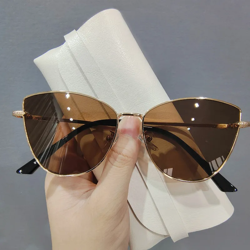 Women Fashion Cat Eye Metal Full Frame Sunglasses