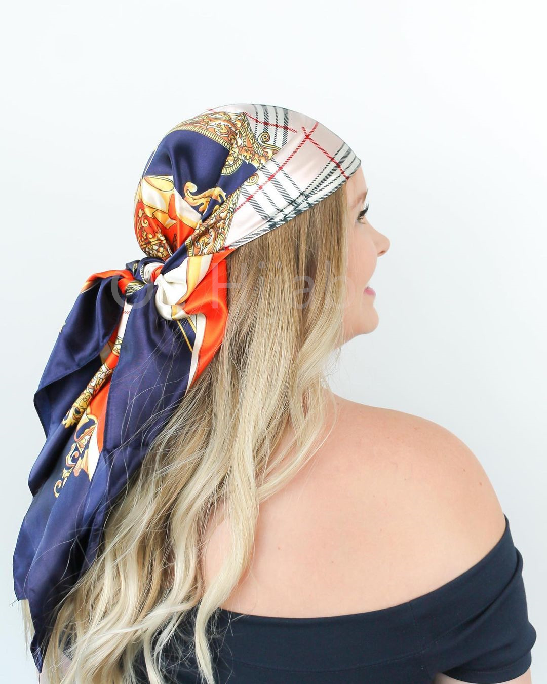 Wholesale Women Casual Satin Coded Hair With Chain Floral