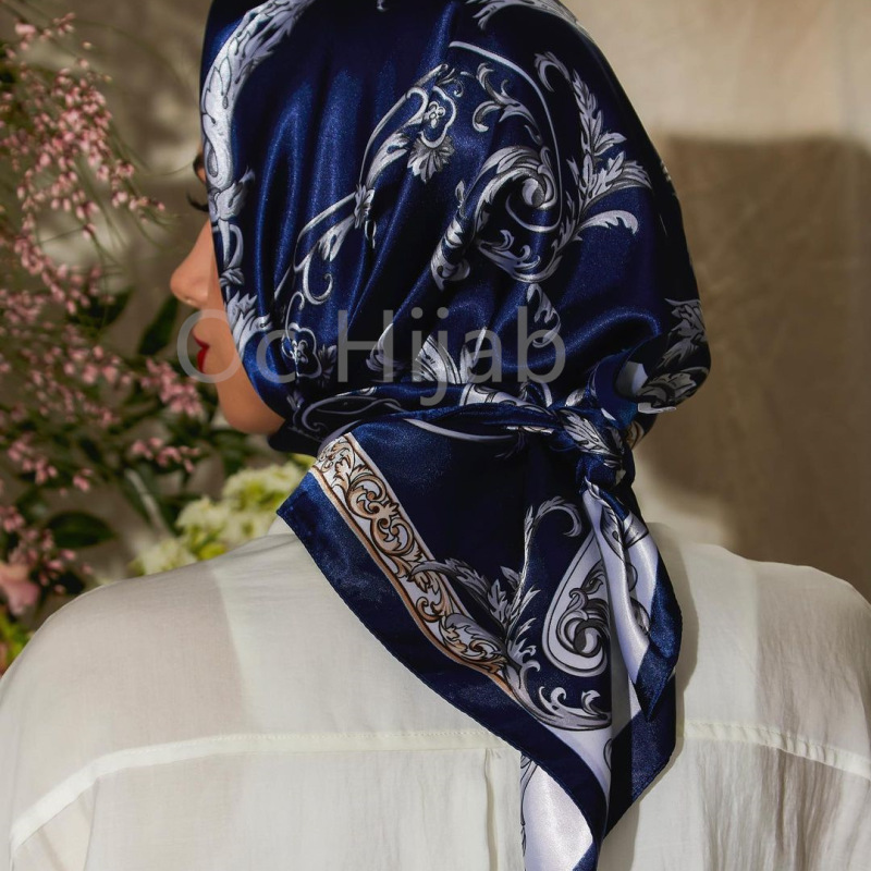 Wholesale Women Casual Satin Coded Hair With Chain Floral