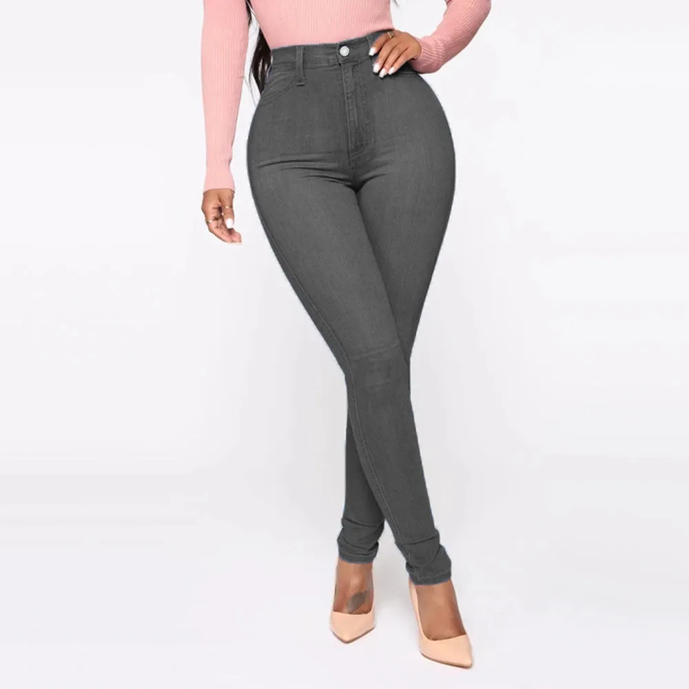 Wholesale Women Fashion Basic Sexy High Waist Skinny Jeans