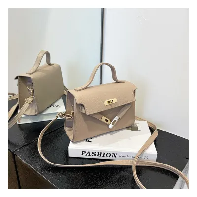 Women Fashion Solid Color Flap Metal Buckle Mini Shoulder Crossbody Bag
