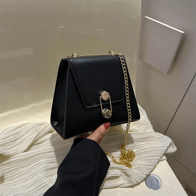 Women Fashion Urban Simplicity PU Latch Flap Chain Mini Shoulder Bag