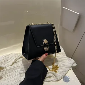 Women Fashion Urban Simplicity PU Latch Flap Chain Mini Shoulder Bag