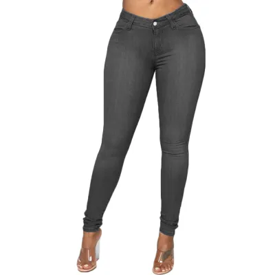 Women Fashion Plus Size Skinny Pencil Jeans