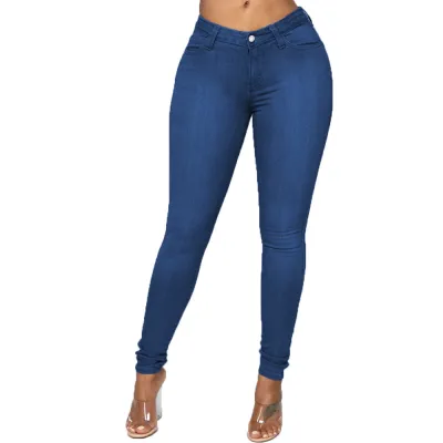 Women Fashion Plus Size Skinny Pencil Jeans