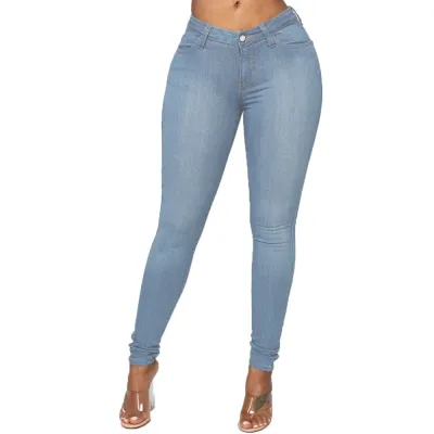 Women Fashion Plus Size Skinny Pencil Jeans