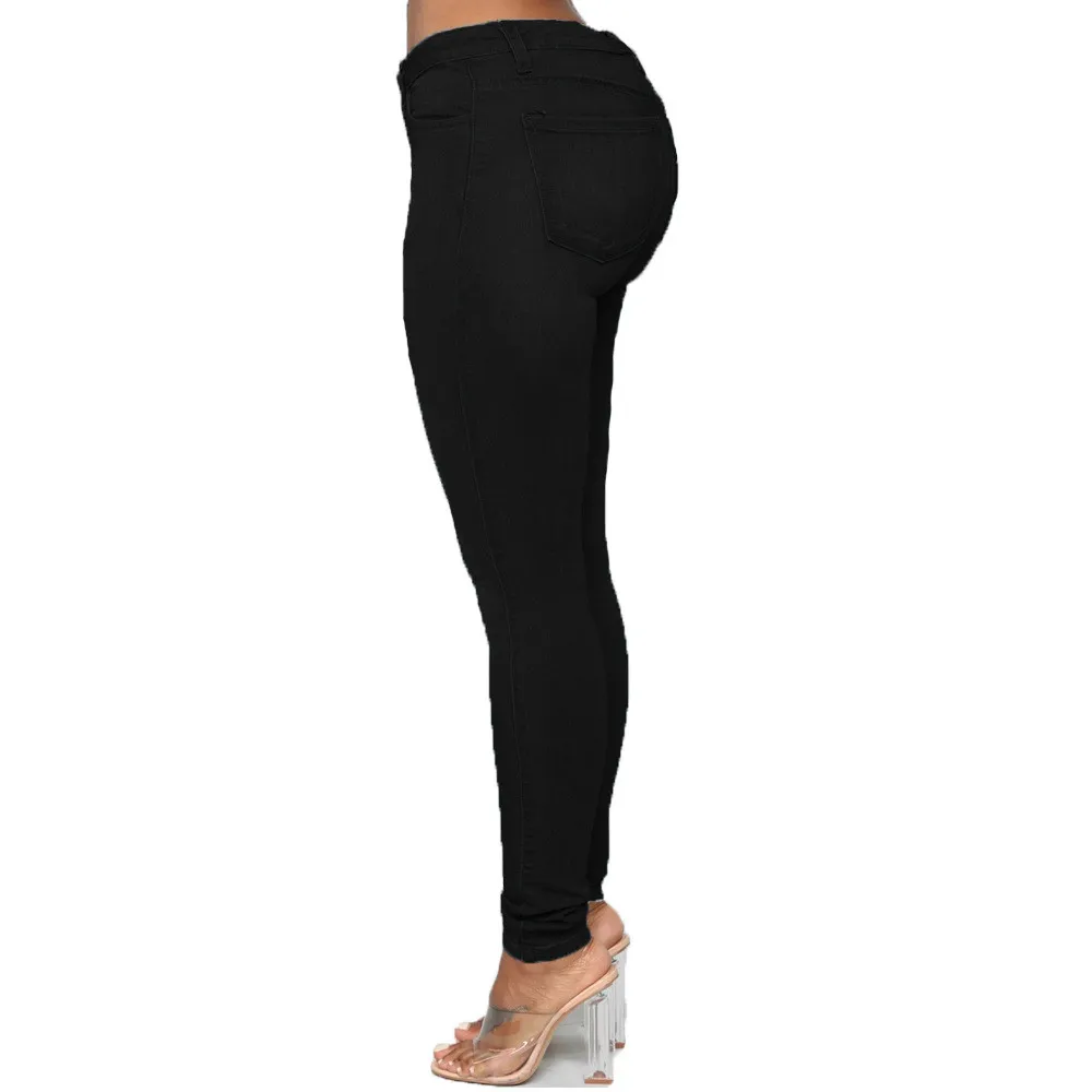 2023 New Black White Plus Size Jeans For Women Fashion High Waist Stretch  Slim Denim Pencil Pants Casual Female Clothing XL-4XL - AliExpress