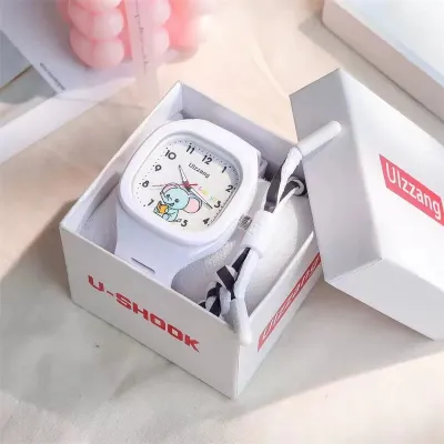 Unisex Cute Silicone Luminous Sport Square Elephant Dial Watch